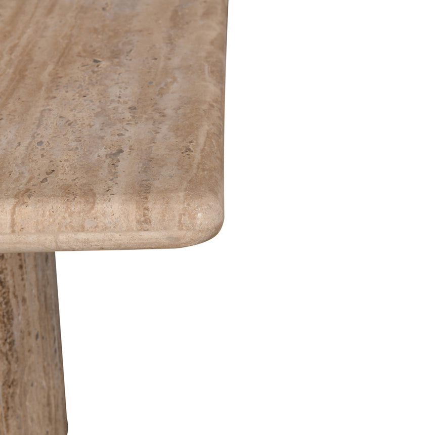 50cm Travertine Top Side Table - Natural