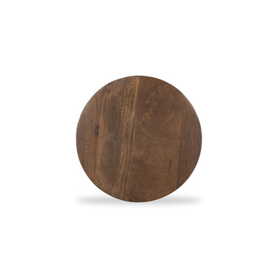 40cm Round Side Table - Walnut