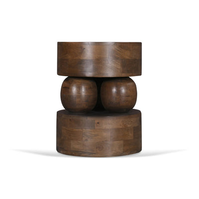 40cm Round Side Table - Walnut