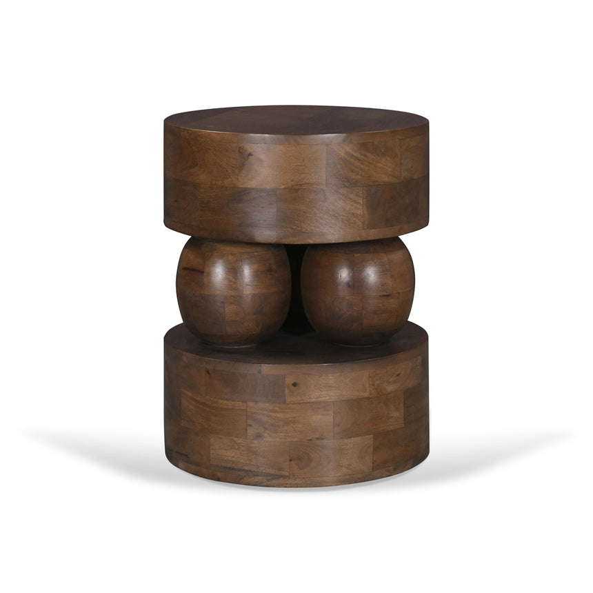 40cm Round Side Table - Walnut