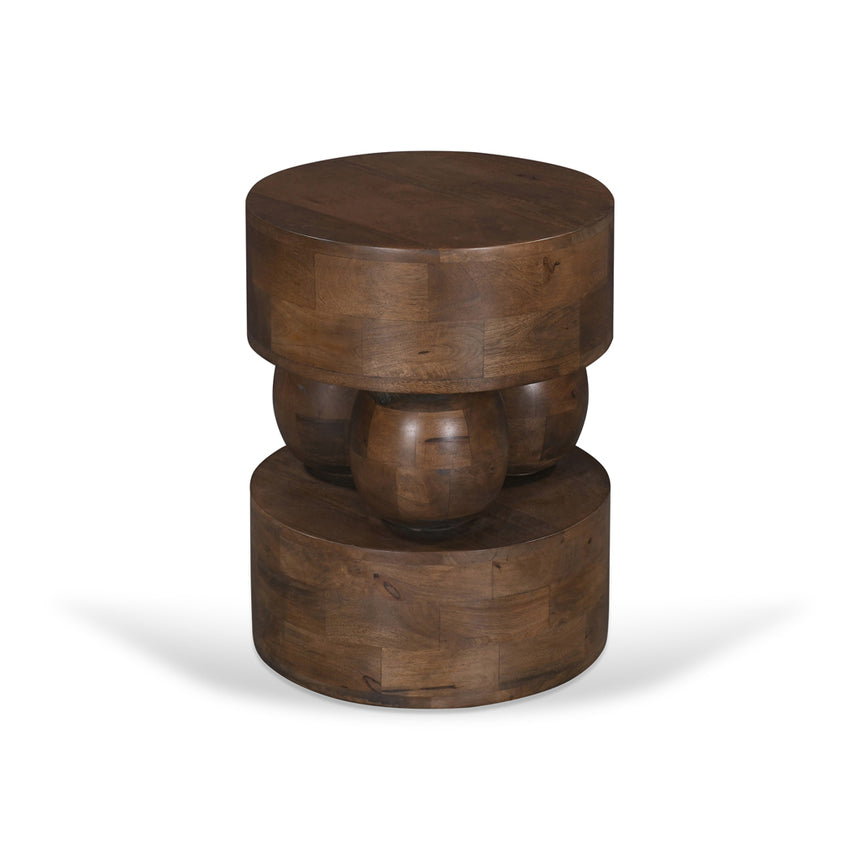 40cm Round Side Table - Walnut