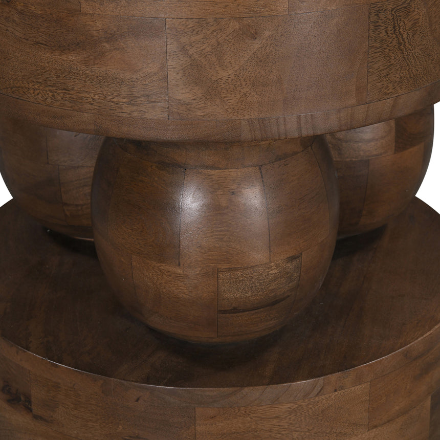 40cm Round Side Table - Walnut