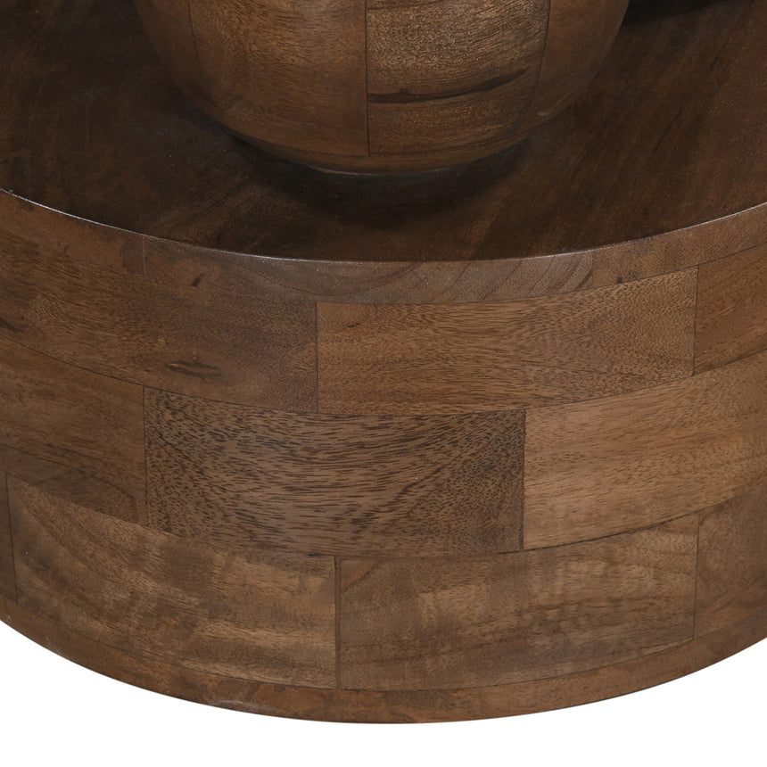 40cm Round Side Table - Walnut