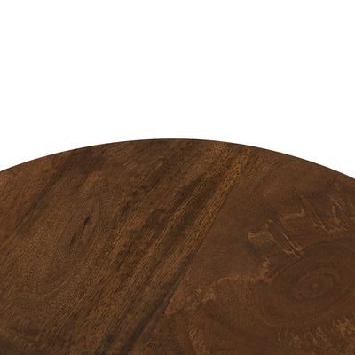 40cm Round Side Table - Walnut