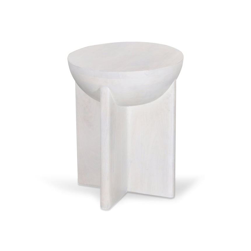 40cm Round Side Table - Cafe White