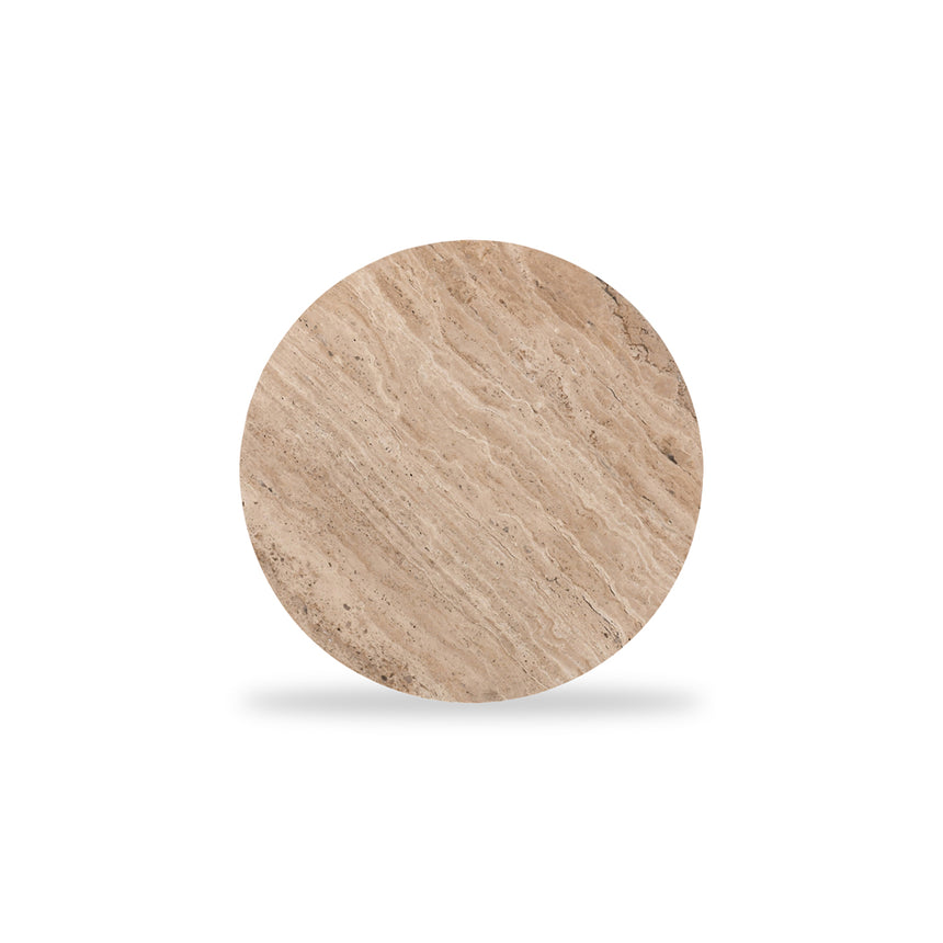 45cm Travertine Top Round Side Table