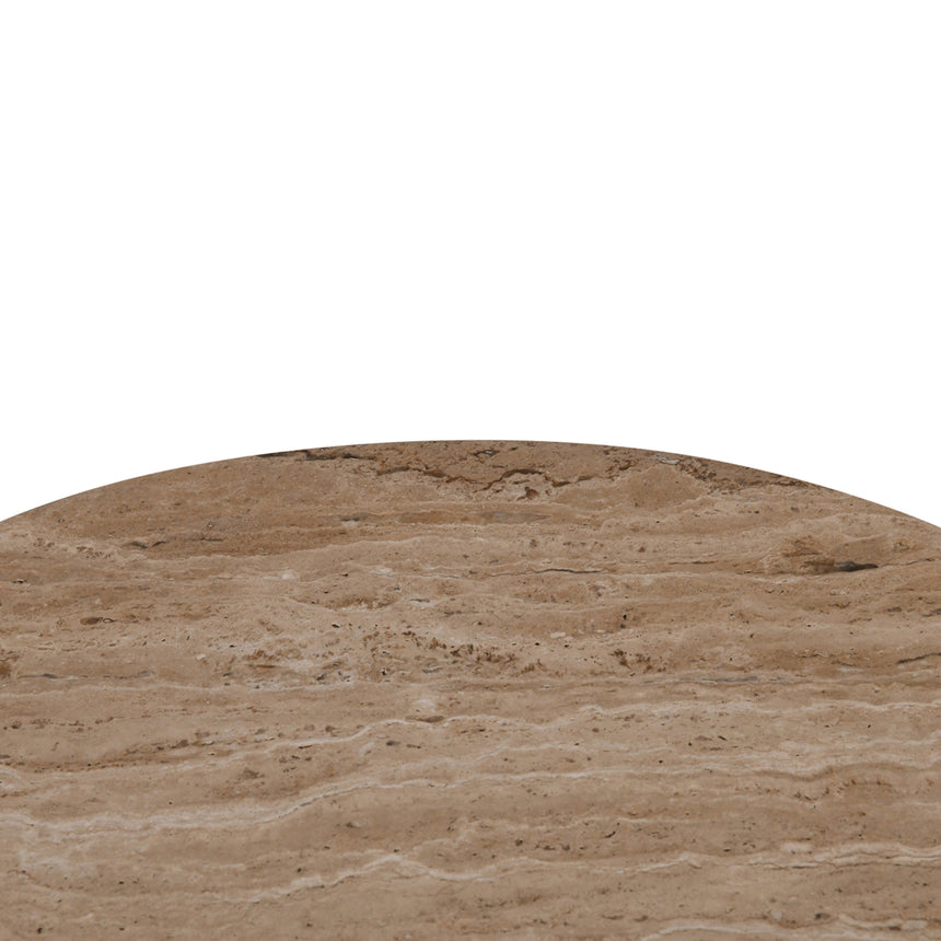 45cm Travertine Top Round Side Table