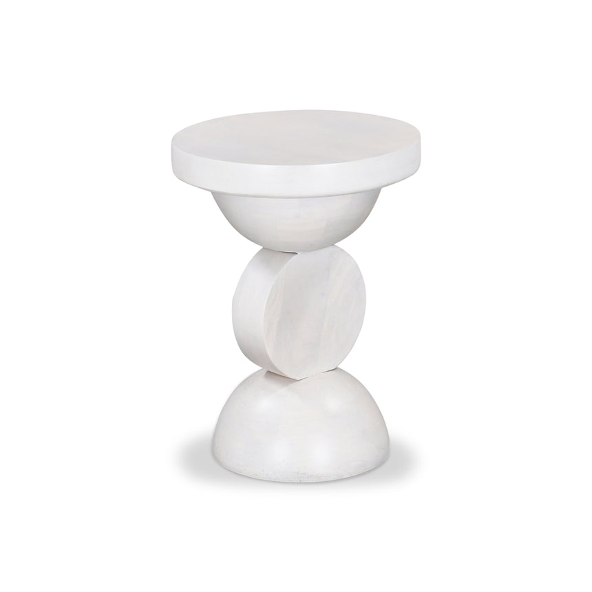 38cm Round Side Table - Cafe White