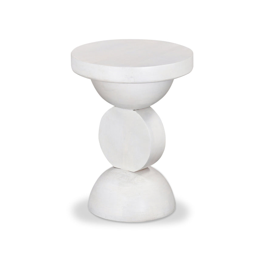 38cm Round Side Table - Cafe White