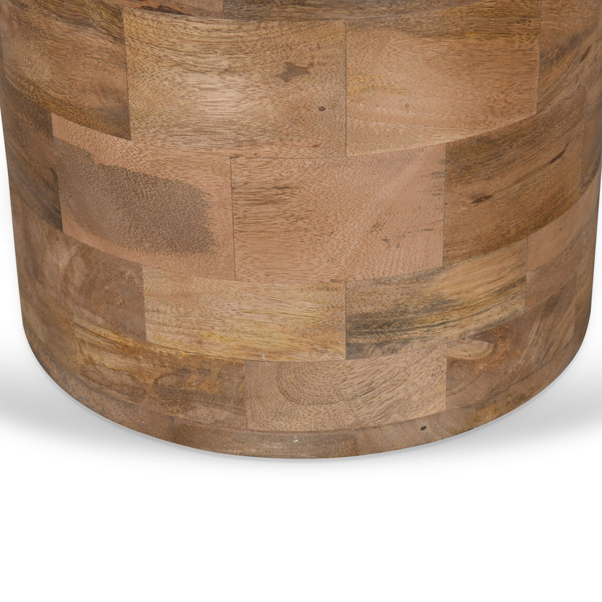 40cm Travertine Top Side Table - Natural