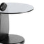 50cm Round Glass Side Table - Full Black