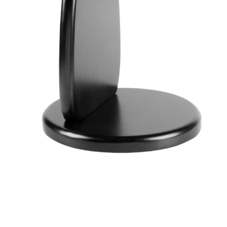 50cm Round Glass Side Table - Full Black