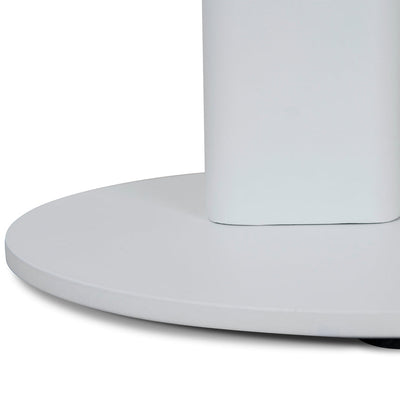 60cm Marble Side Table - White Base