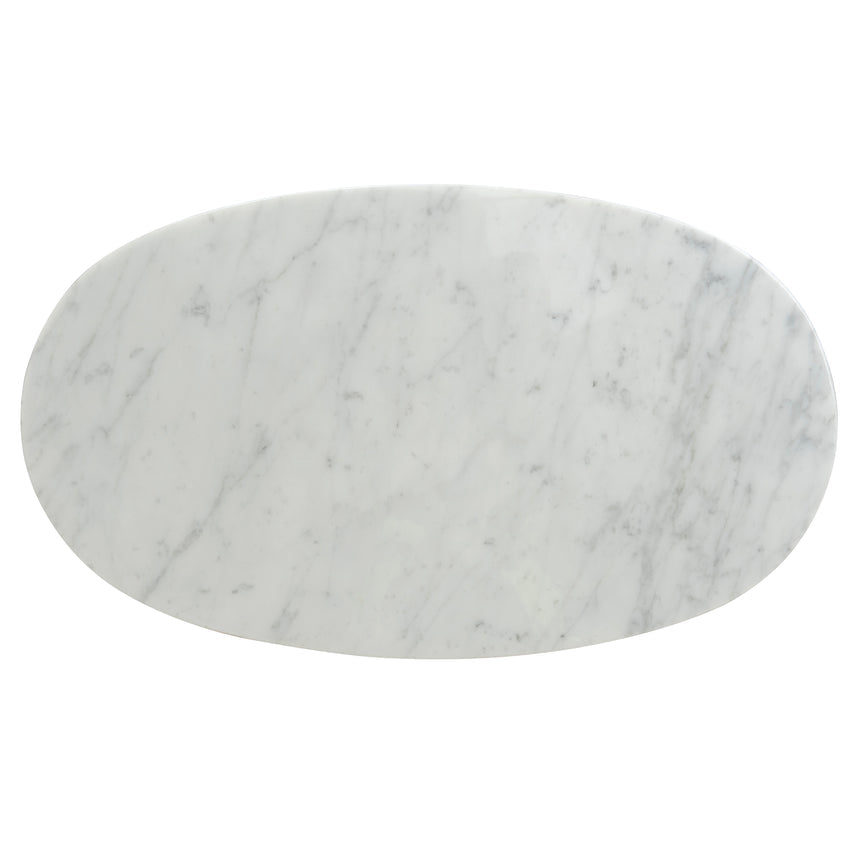 60cm Marble Side Table - White Base