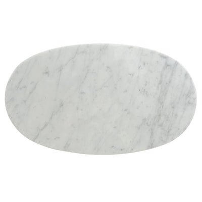 60cm Marble Side Table - White Base