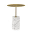 45 cm Brushed Gold Side Table - Carrara Marble