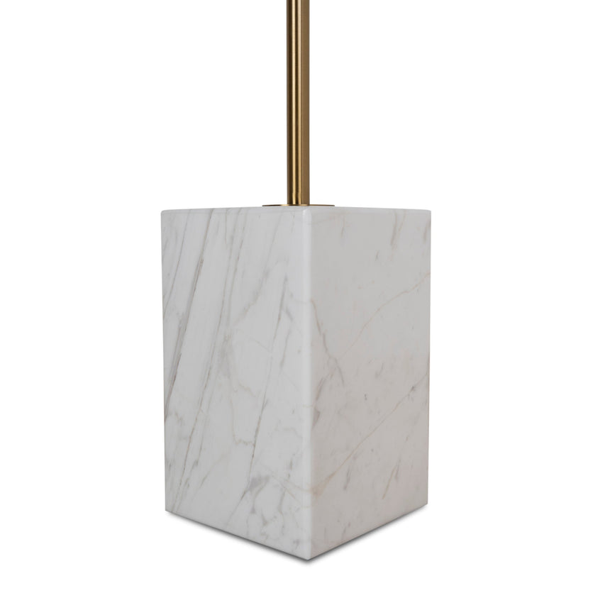 45cm Brushed Gold Side Table - Carrara Marble