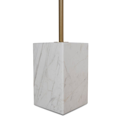 45cm Brushed Gold Side Table - Carrara Marble