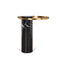 40cm Round Brushed Gold Side Table - Black Marble