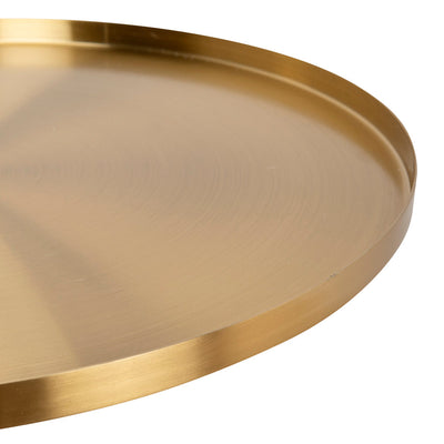 40cm Round Brushed Gold Side Table - Carrara Marble