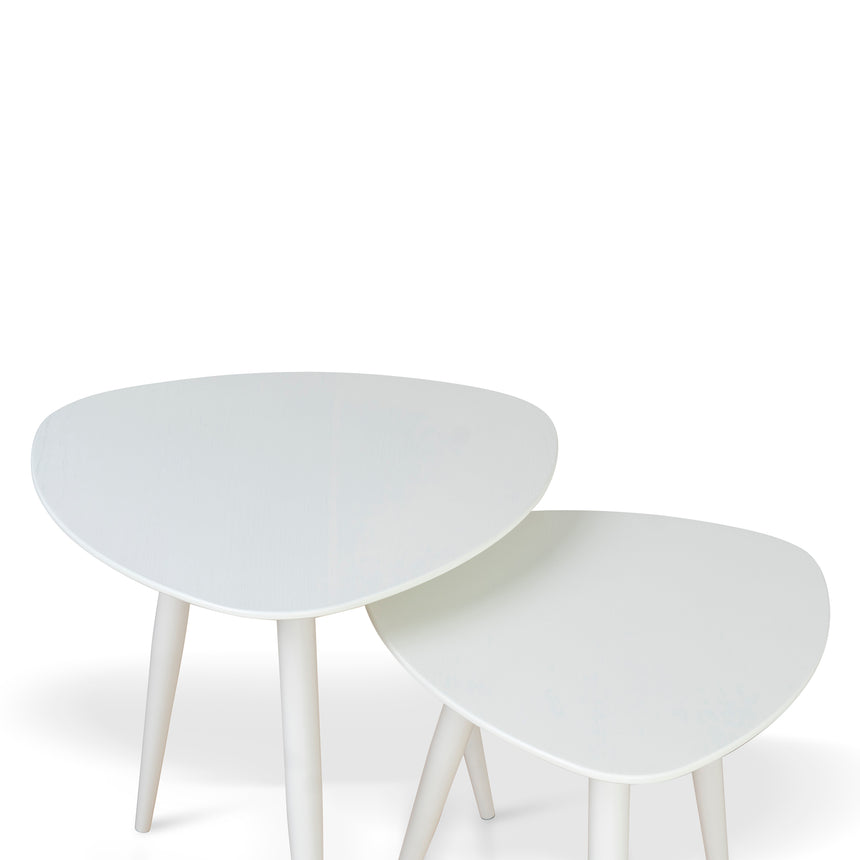 Set of 2 - Side Table - White