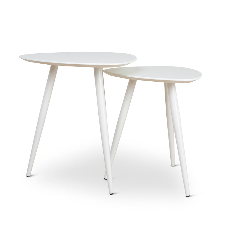 Set of 2 - Side Table - White