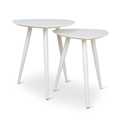 Set of 2 - Side Table - White