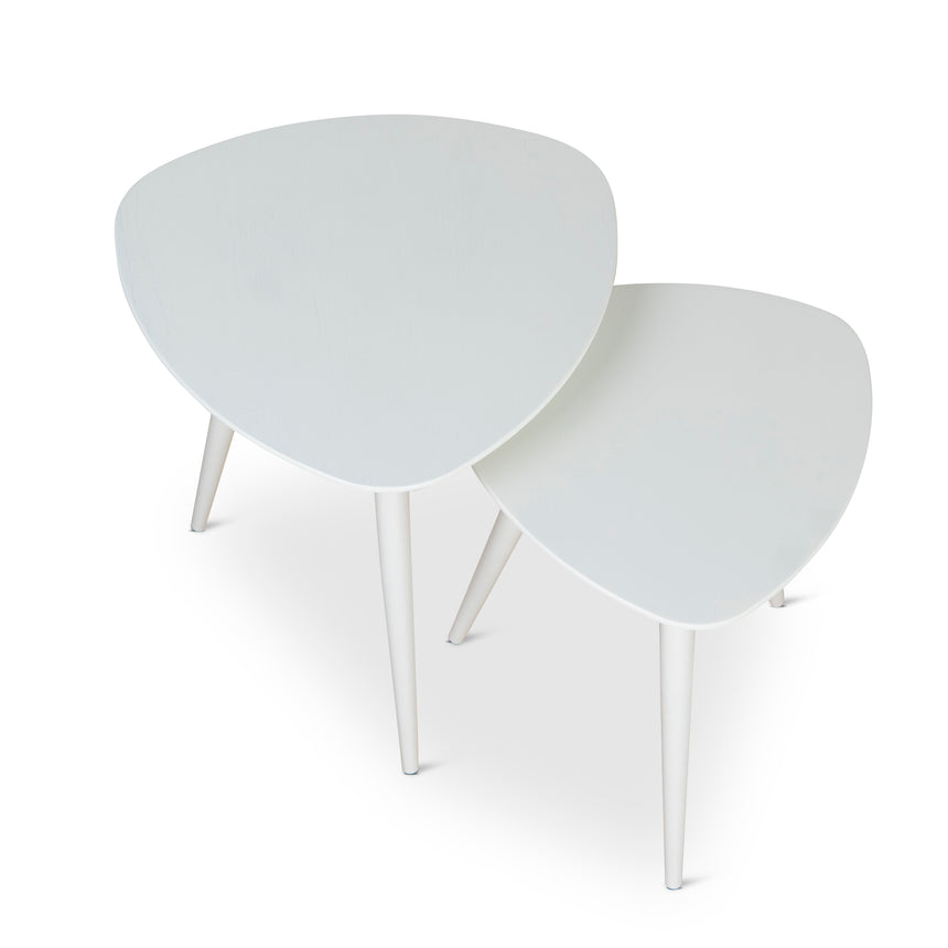 Set of 2 - Side Table - White