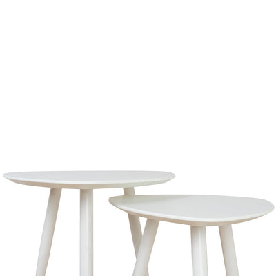 Set of 2 - Side Table - White