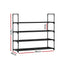 Shoe Rack 4-tier 16 Pairs Stackable Black