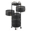 Storage Trolley Kitchen Cart 5 Tiers Storage Rack Round Basket Black