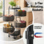 Storage Trolley Kitchen Cart 5 Tiers Storage Rack Round Basket Black
