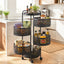 Storage Trolley Kitchen Cart 5 Tiers Storage Rack Round Basket Black