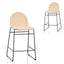 65cm Rattan Barstool - Natural Seat (Set of 2)
