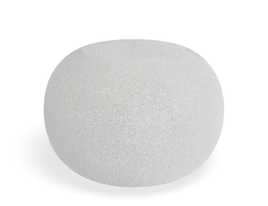 Ronde Pouf in Stone Boucle - Small