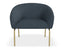 Solace Lounge Chair - Midnight Blue - Brushed Matt Gold Legs