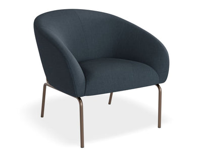 Solace Lounge Chair - Midnight Blue - Matt Black Legs