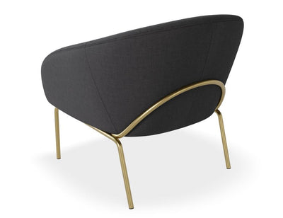 Solace Lounge Chair - Storm Grey - Brushed Matt Gold Legs