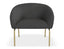 Solace Lounge Chair - Storm Grey - Brushed Matt Gold Legs