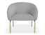 Solace Lounge Chair - Cloud Grey - Brushed Matt Gold Legs