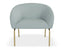 Solace Lounge Chair - Sky Blue - Brushed Matt Gold Legs