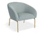 Solace Lounge Chair - Sky Blue - Brushed Matt Gold Legs