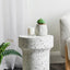 Leon Terrazzo Side Table Stool Speckle White