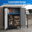 Giantz Rolling Tool Cabinet Heavy-Duty Storage Cabinet Adjustable Shelf Black and Grey