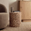 Forster Marble Look Side Table Brown