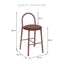 Newport Set of 2 Barstools Claret