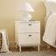 Winnie Ripple 2 Drawer Bedside Table White