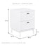 Winnie Ripple 2 Drawer Bedside Table White