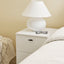 Winnie Ripple 2 Drawer Bedside Table White