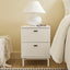 Winnie Ripple 2 Drawer Bedside Table White
